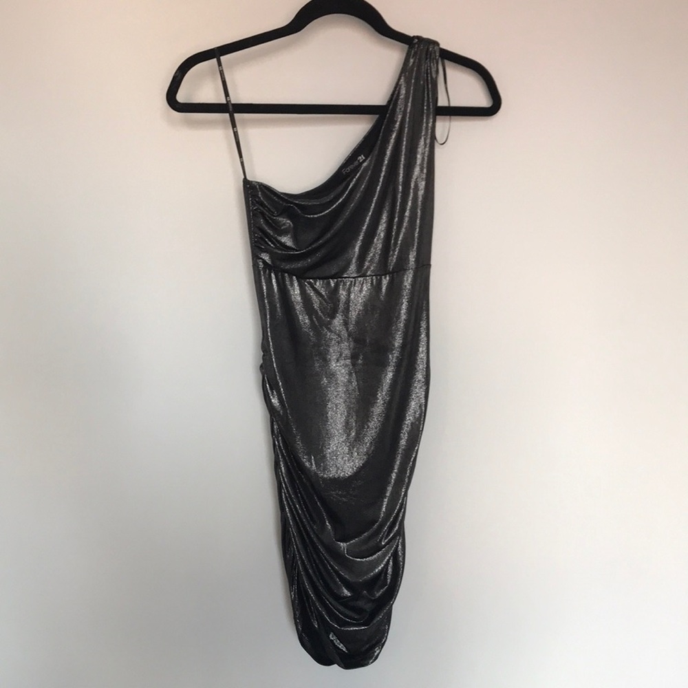 Forever 21 Lamé One Shoulder Dress